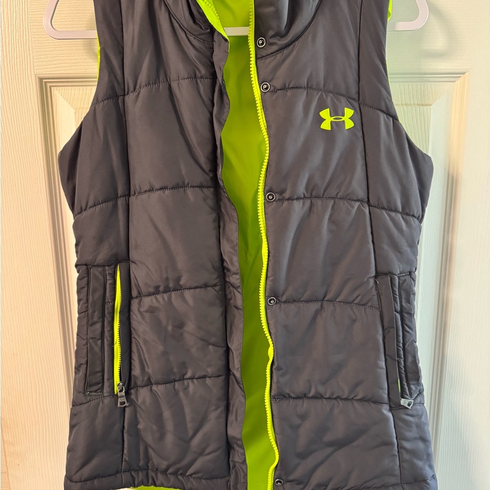 Under Armour Gray and Neon Yellow Women's Vest